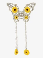 Thorn & Fable Sunflower Butterfly Chain Claw Hair Clip