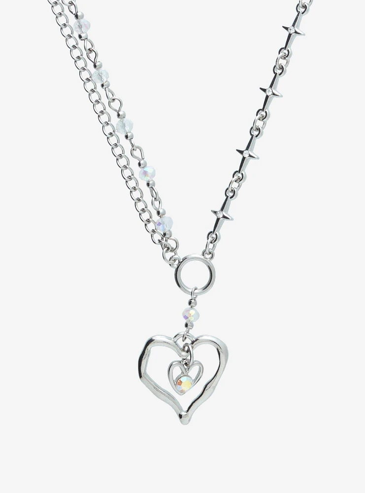 Social Collision® Star Drippy Heart Chain Necklace