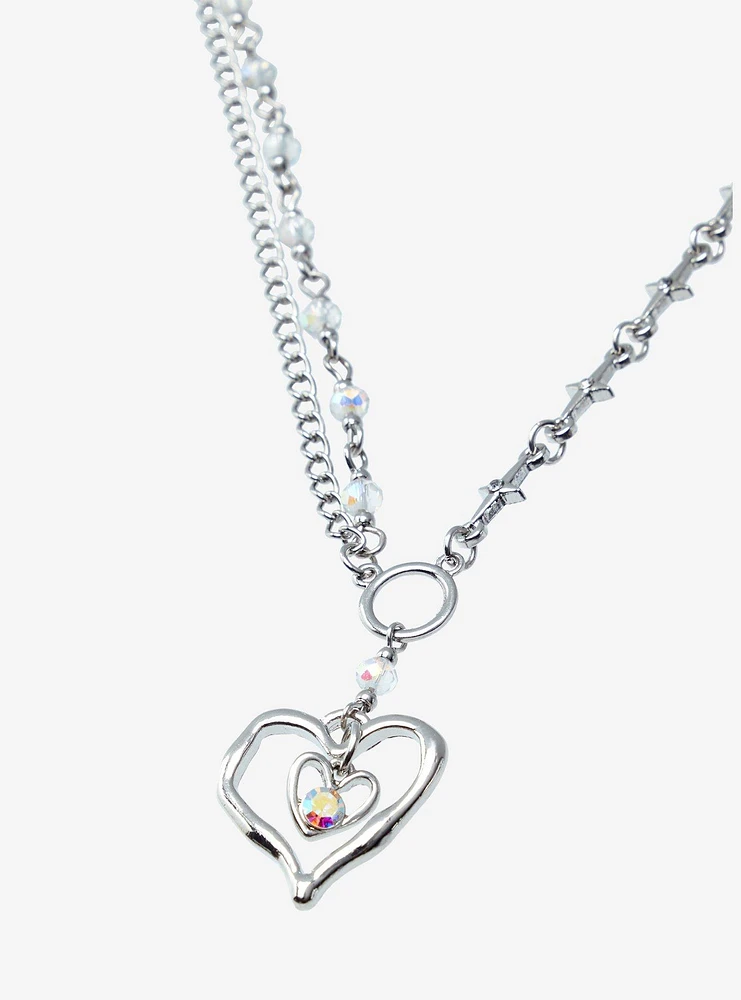Social Collision® Star Drippy Heart Chain Necklace