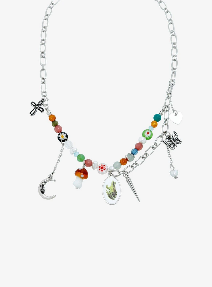 Thorn & Fable Frog Pendant Bead Charm Necklace