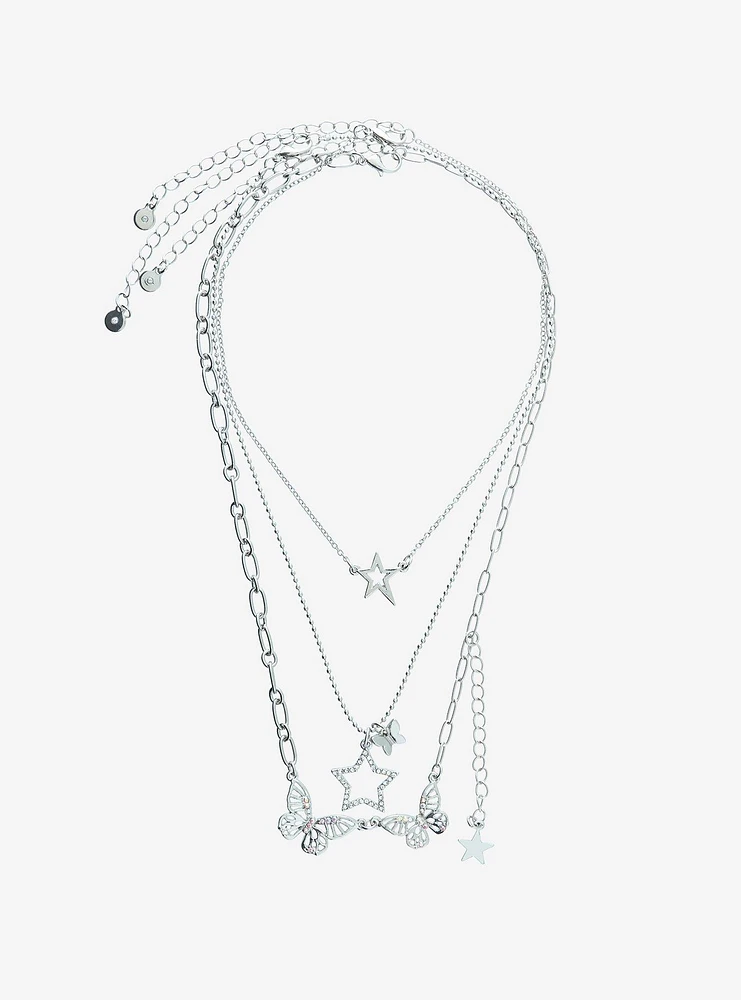 Sweet Society® Butterfly Star Bling Necklace Set