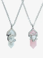 Sweet Society® Heart & Moon Crystal Best Friend Necklace Set