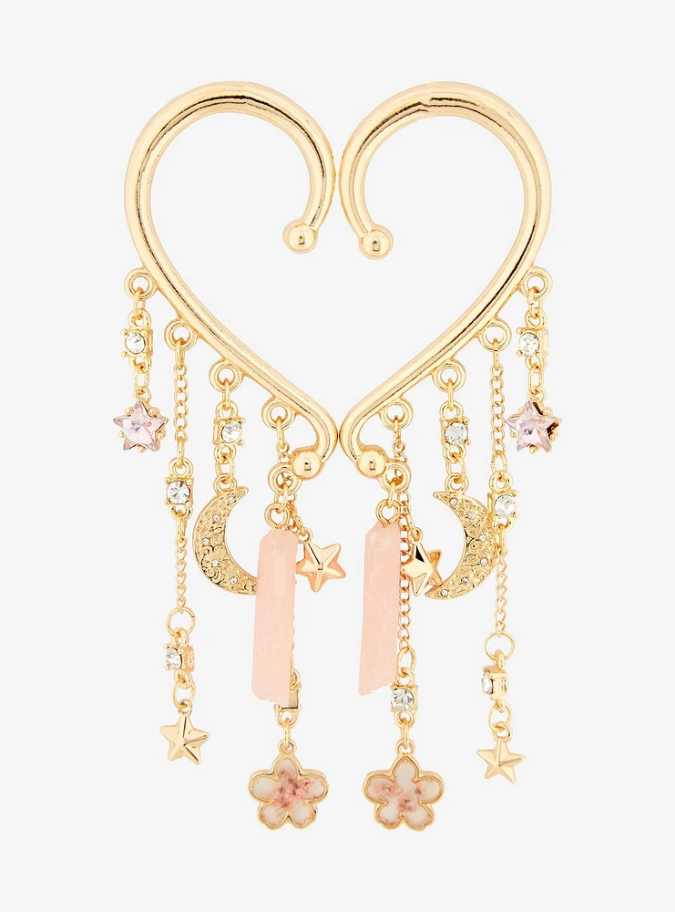 Sweet Society Celestial Sakura Heart Ear Cuffs