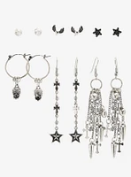 Social Collision Skull Spike Star Earring Set