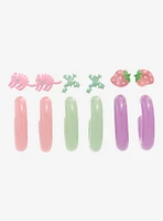 Strawberry Frog Cat Pastel Jelly Earring Set