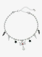 Social Collision Star Gothic Cross Ball Chain Choker