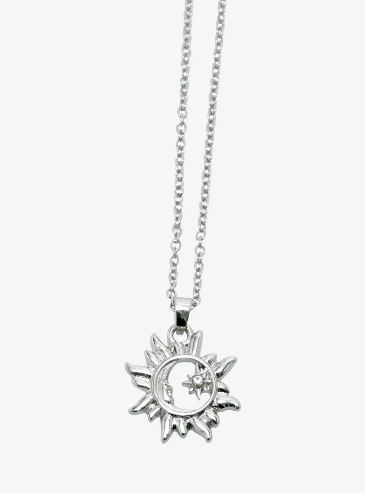 Cosmic Aura Blue Moon Celestial Necklace Set