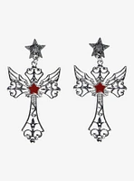 Social Collision Star Gothic Cross Earrings