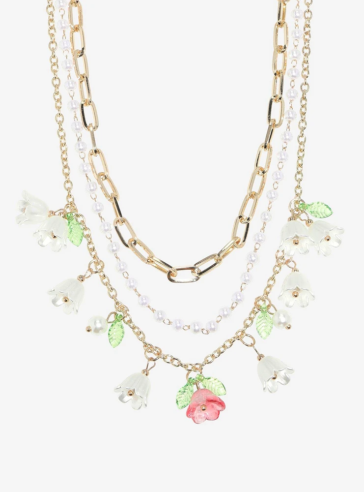 Thorn & Fable Floral Charm Layered Necklace