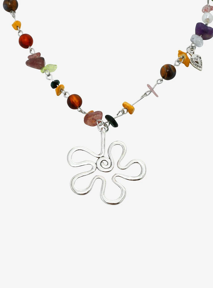 Thorn & Fable® Swirl Flower Stone Necklace