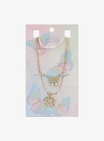 Sweet Society Butterfly Flower Heart Necklace Set