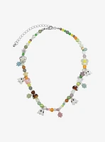 Thorn & Fable Ghost Flower Colorful Beaded Necklace