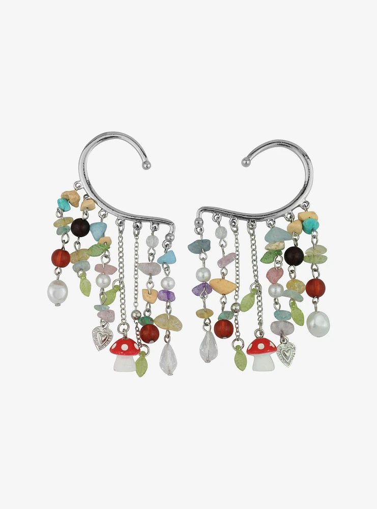 Thorn & Fable Mushroom Stone Drops Ear Cuff Set