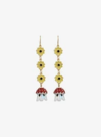 Thorn & Fable Ghost Mushroom Sunflower Earrings