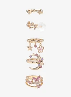 Sweet Society Sakura Moon Gems Ring Set