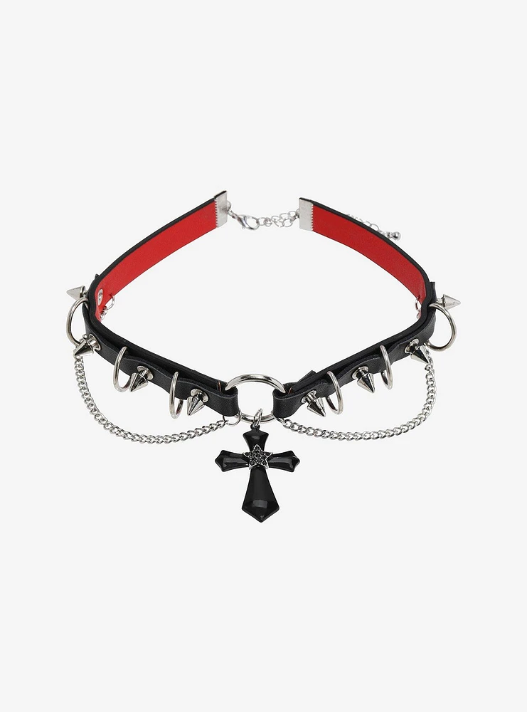 Social Collision Black Star Cross Choker