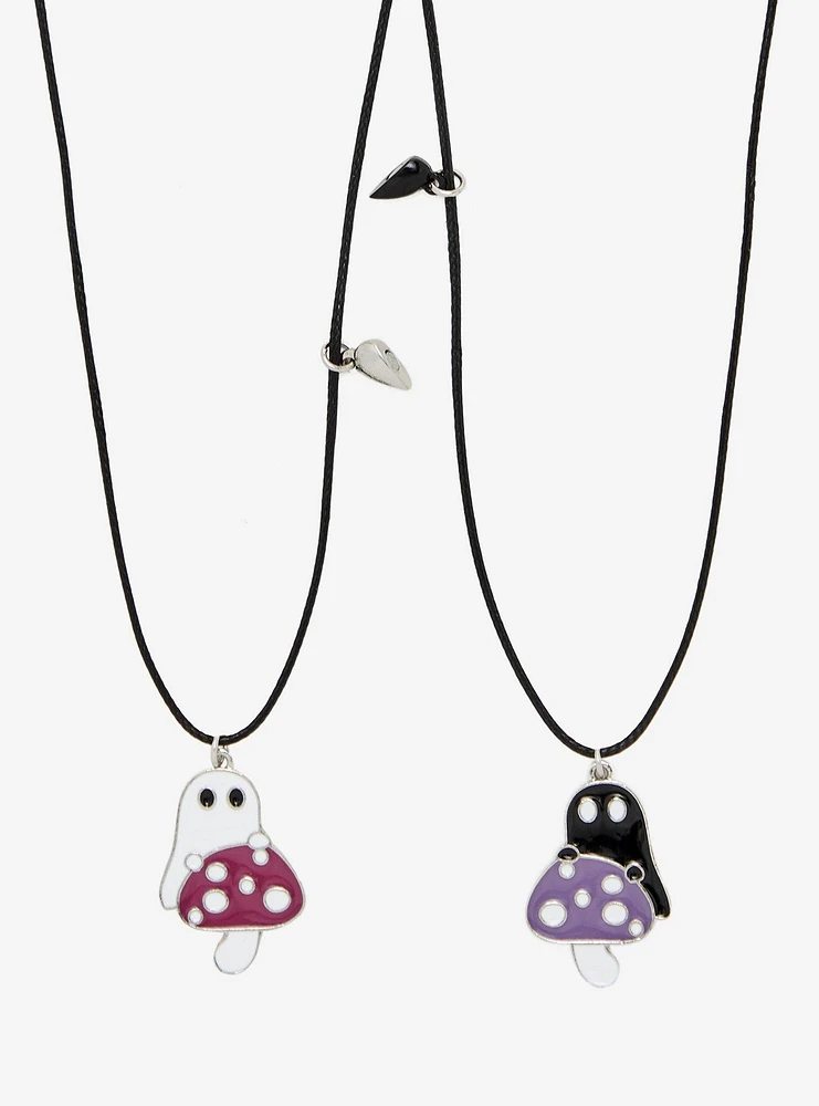 Thorn & Fable® Ghost Mushroom Magnetic Best Friend Necklace Set