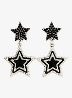 Social Collision Black Star Gem Earrings