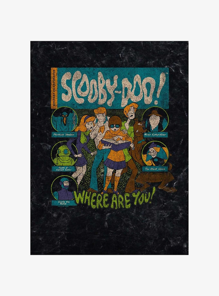 Scooby Doo Mystery Poster Mineral Wash T-Shirt