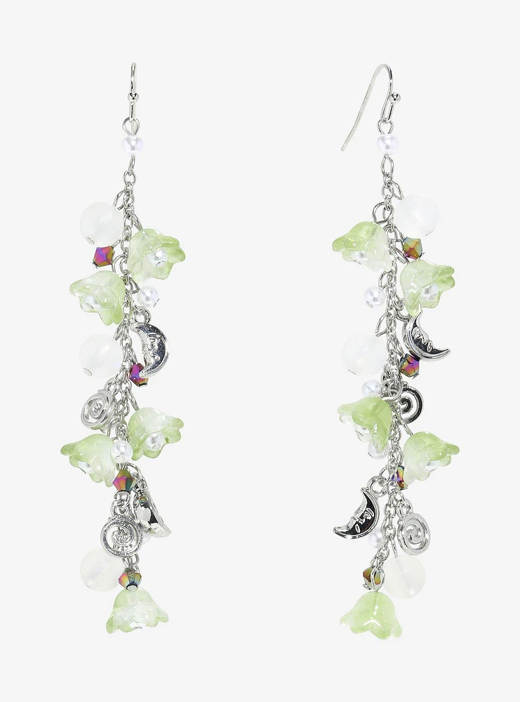 Thorn & Fable Moon Floral Drop Earrings