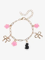 Sweet Society Bow Flower Charm Bracelet