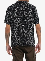 Social Collision Dark Butterfly Woven Button-Up