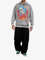 Love Is Pain Grim Reaper Acid Wash Hoodie