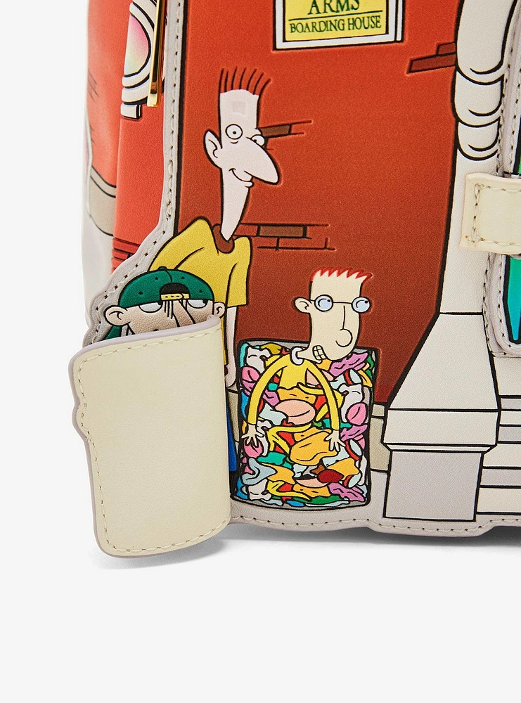 Loungefly Hey Arnold! Boarding House Magnetic Mini Backpack