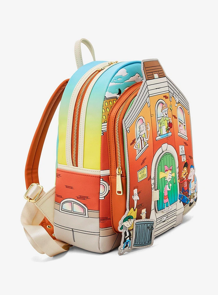 Loungefly Hey Arnold! Boarding House Magnetic Mini Backpack