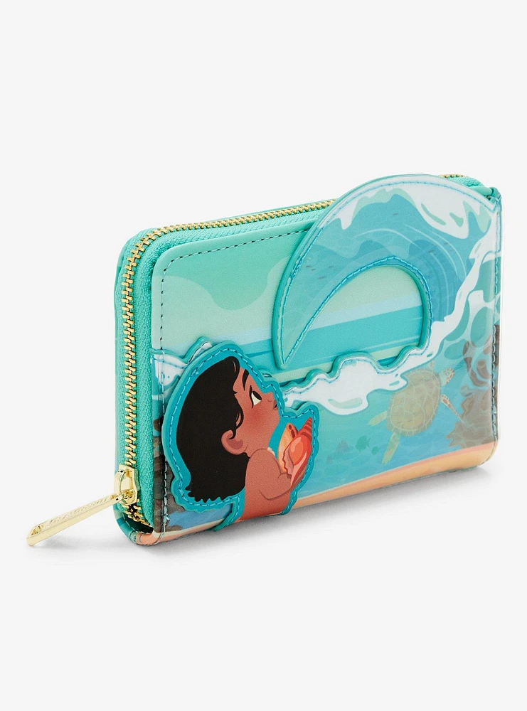 Loungefly Disney Moana Ocean Waves Zipper Wallet