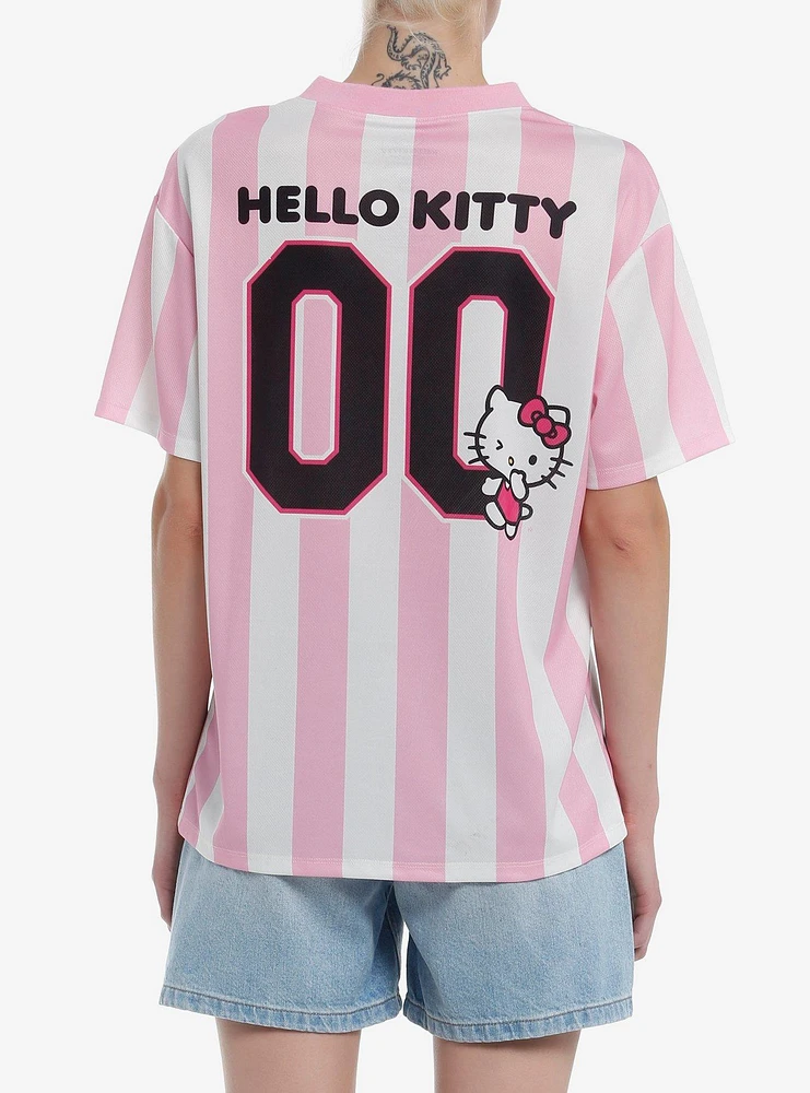 Hello Kitty Stripe Soccer Girls Jersey Top