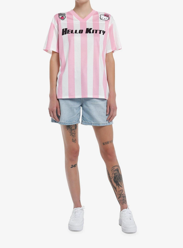 Hello Kitty Stripe Soccer Girls Jersey Top