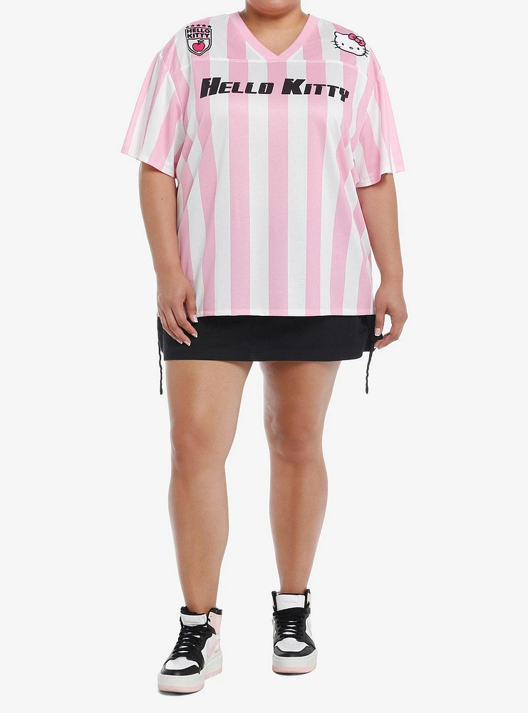 Hello Kitty Stripe Soccer Girls Jersey Top Plus