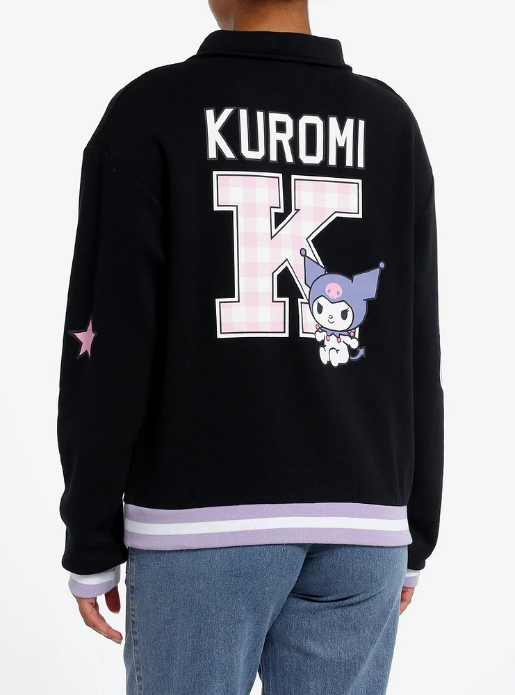 Kuromi Varsity Star Girls Quarter Zip Jacket