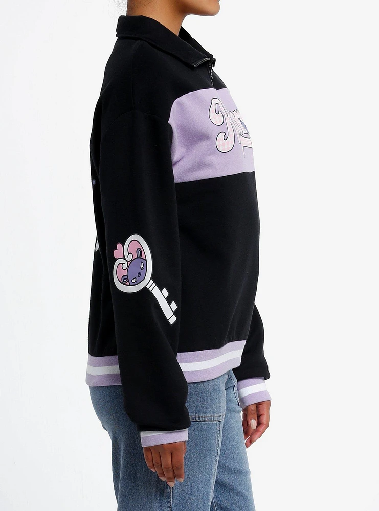 Kuromi Varsity Star Girls Quarter Zip Jacket