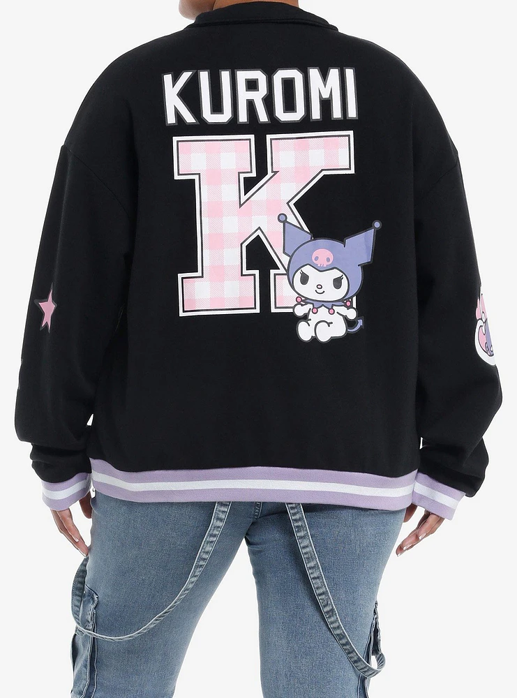 Kuromi Varsity Star Girls Quarter Zip Jacket Plus