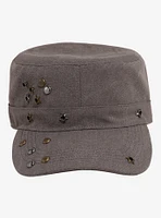 Grey Stud Grommet Cadet Cap