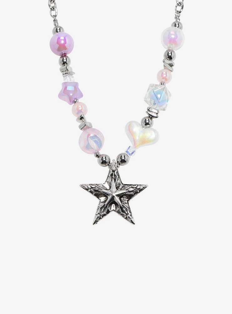 Sweet Society Star Pearlescent Bead Necklace