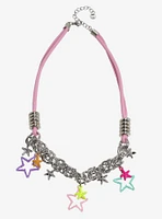 Sweet Society Colorful Star Chain Cord Necklace