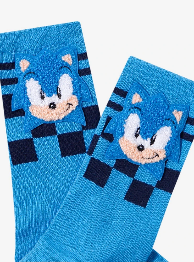 Sonic The Hedgehog Fuzzy Face Crew Socks