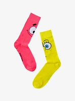 SpongeBob SquarePants Duo Tongue Mismatched Crew Socks