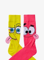 SpongeBob SquarePants Duo Tongue Mismatched Crew Socks