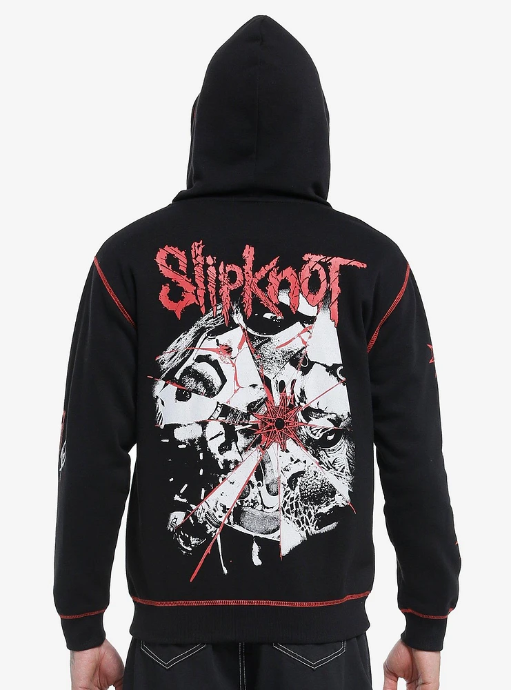 Slipknot Faces Contrast Stitch Hoodie