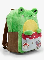 Frog Mushroom Fuzzy Figural Backpack