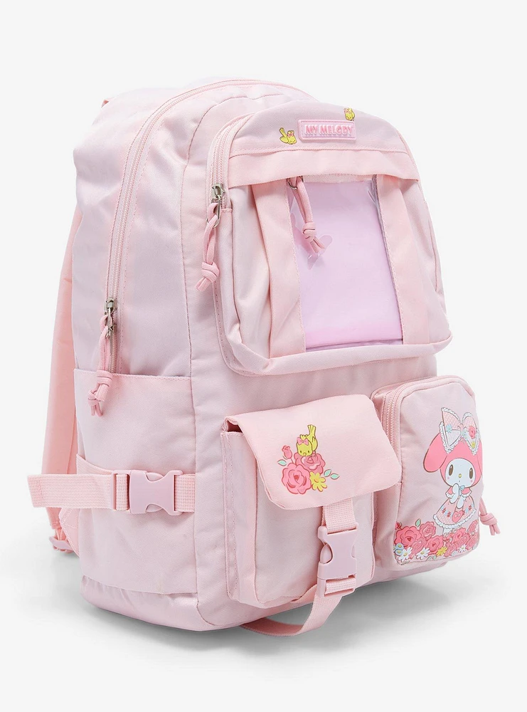 My Melody Pink Floral Multi Pocket Backpack