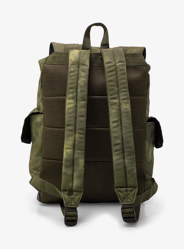 Star Green Grunge Slouch Backpack