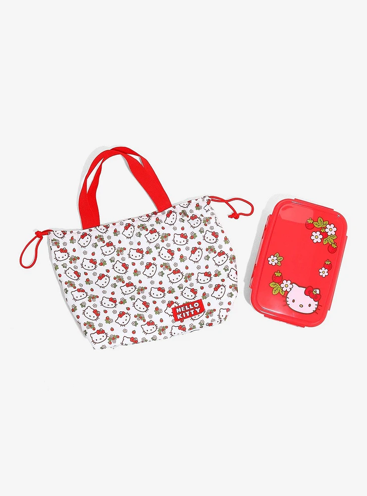 Hello Kitty Strawberry Bento Box & Bag Set