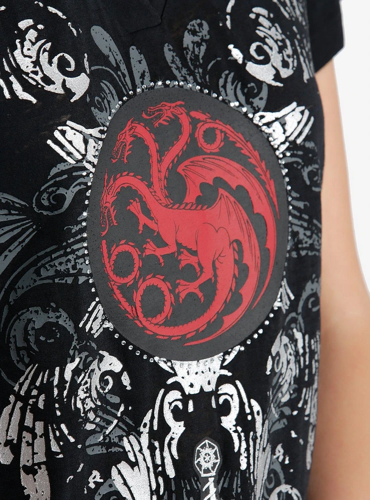 House Of The Dragon Targaryen Grommet Lace-Up Girls Top