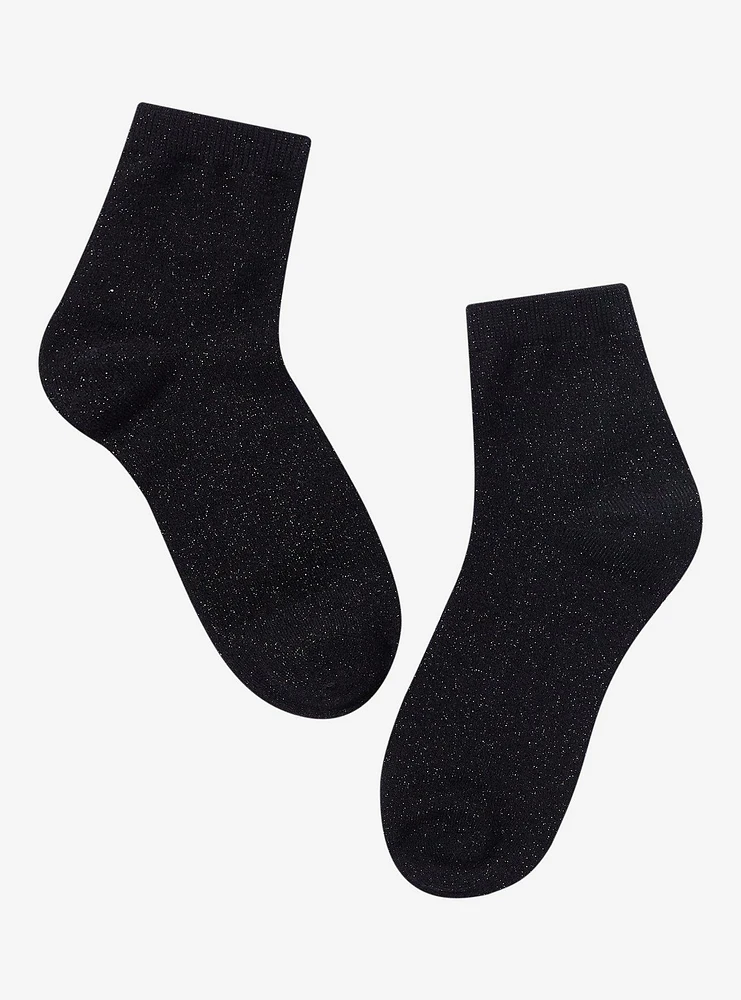 Skull & Crossbones Glitter Ankle Socks