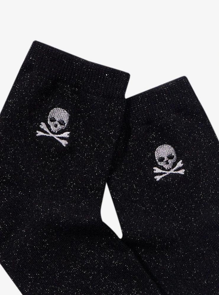 Skull & Crossbones Glitter Ankle Socks